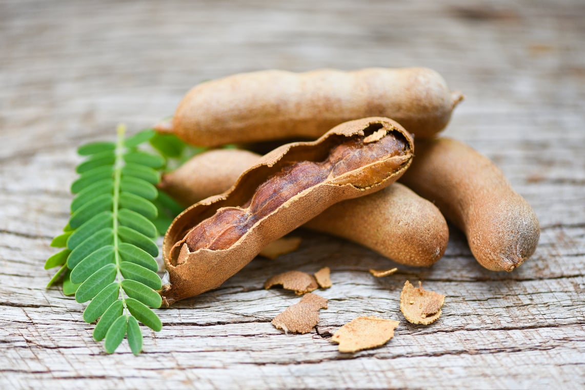 Sweet Tamarind on Wooden Background